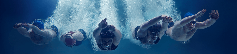 Blue Water with Swimmers